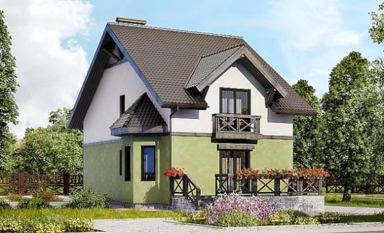 120-003-П Проект двухэтажного дома с мансардой, красивый домик из теплоблока Кондопога | Проекты домов от House Expert