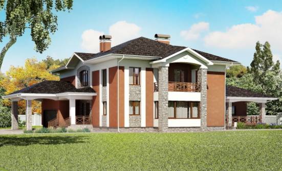 400-002-Л Проект двухэтажного дома, гараж, красивый домик из кирпича Костомукша | Проекты домов от House Expert