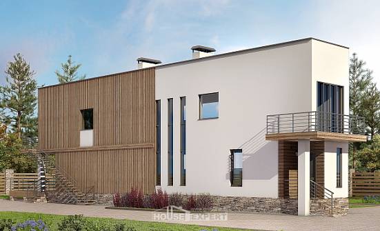 100-003-Л Проект двухэтажного дома, экономичный коттедж из керамзитобетонных блоков Суоярви | Проекты домов от House Expert