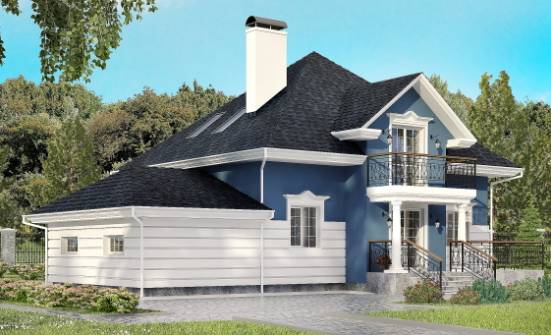 180-002-П Проект двухэтажного дома с мансардой и гаражом, простой загородный дом из кирпича Сегежа | Проекты домов от House Expert