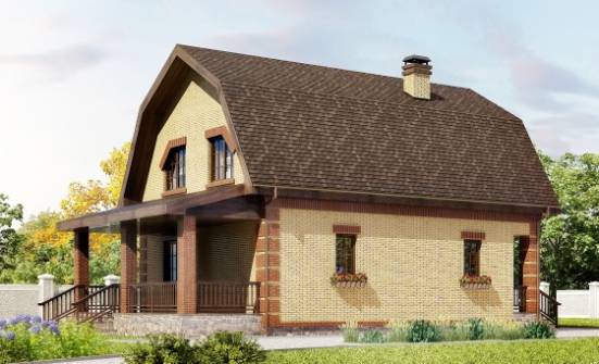 130-005-Л Проект двухэтажного дома мансардой, небольшой дом из газобетона Суоярви | Проекты домов от House Expert