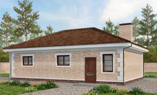 070-005-П Проект гаража из кирпича Петрозаводск | Проекты одноэтажных домов от House Expert