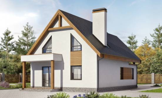 120-005-П Проект двухэтажного дома мансардой, гараж, красивый домик из арболита Сортавала | Проекты домов от House Expert