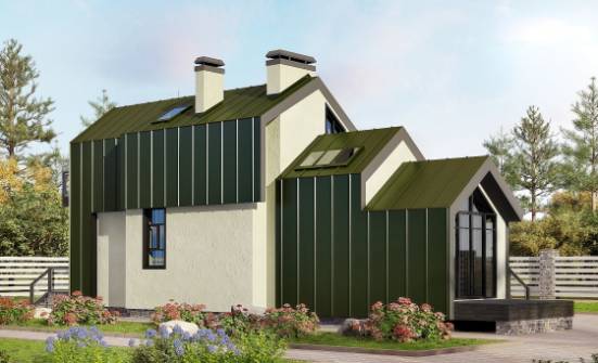 060-006-Л Проект двухэтажного дома с мансардой, компактный домик из теплоблока Олонец | Проекты домов от House Expert