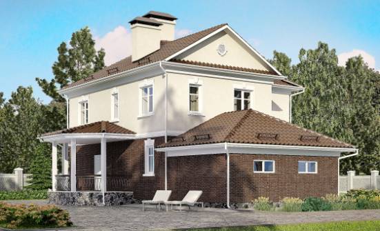 190-002-Л Проект двухэтажного дома и гаражом, просторный домик из пеноблока Лахденпохья | Проекты домов от House Expert
