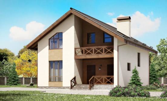 170-002-П Проект двухэтажного дома с мансардой, недорогой коттедж из арболита Суоярви | Проекты домов от House Expert
