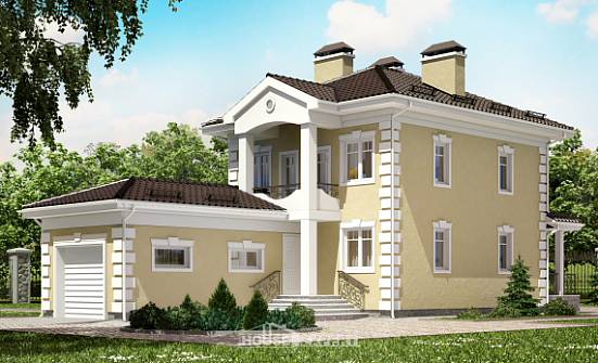 150-006-Л Проект двухэтажного дома и гаражом, доступный коттедж из газобетона Олонец | Проекты домов от House Expert