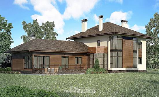 300-001-П Проект двухэтажного дома, красивый загородный дом из кирпича Кемь | Проекты домов от House Expert