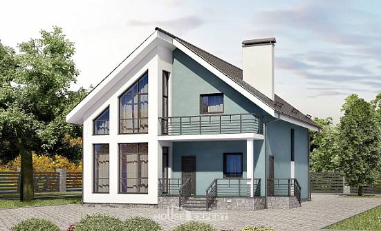 170-006-П Проект двухэтажного дома с мансардным этажом, скромный загородный дом из керамзитобетонных блоков Олонец | Проекты домов от House Expert