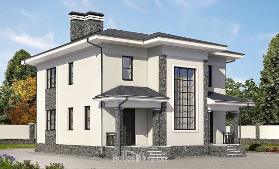 155-011-П Проект двухэтажного дома, доступный дом из бризолита Петрозаводск | Проекты домов от House Expert
