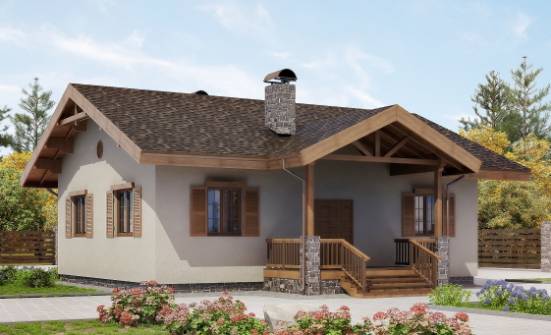 090-002-Л Проект одноэтажного дома, небольшой коттедж из кирпича Лахденпохья | Проекты одноэтажных домов от House Expert