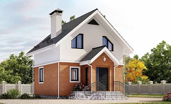 070-001-Л Проект двухэтажного дома с мансардным этажом, бюджетный домик из газобетона Петрозаводск | Проекты домов от House Expert