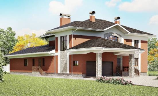 400-002-Л Проект двухэтажного дома, гараж, красивый домик из кирпича Костомукша | Проекты домов от House Expert