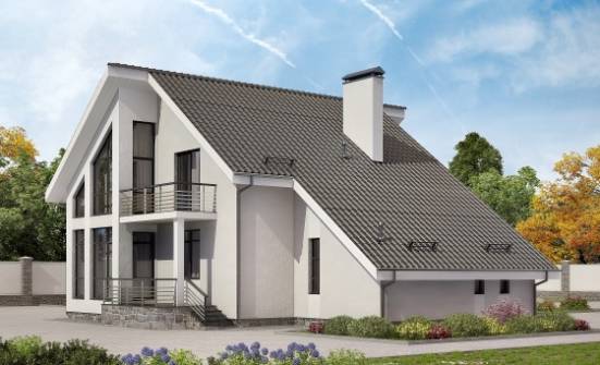 200-007-Л Проект двухэтажного дома с мансардой и гаражом, красивый домик из газобетона Кондопога | Проекты домов от House Expert