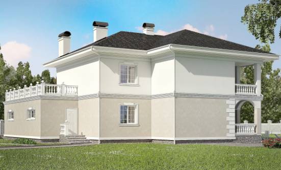 340-002-П Проект двухэтажного дома, гараж, современный загородный дом из кирпича Лахденпохья | Проекты домов от House Expert