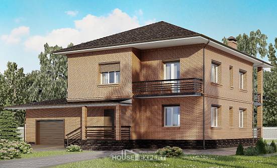 245-003-Л Проект двухэтажного дома, гараж, средний загородный дом из кирпича Костомукша | Проекты домов от House Expert