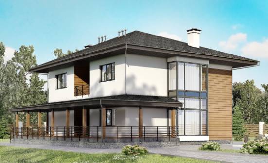 245-001-П Проект двухэтажного дома, современный загородный дом из газобетона Петрозаводск | Проекты домов от House Expert