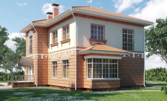 285-001-Л Проект двухэтажного дома и гаражом, огромный дом из кирпича Кондопога | Проекты домов от House Expert