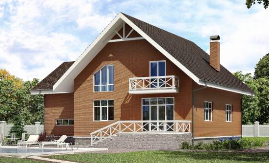 215-001-П Проект двухэтажного дома с мансардой и гаражом, просторный коттедж из бризолита Сортавала | Проекты домов от House Expert