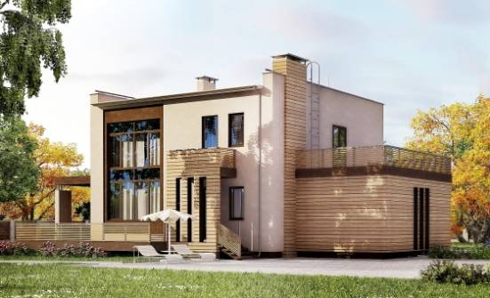 220-003-Л Проект двухэтажного дома, гараж, средний коттедж из керамзитобетонных блоков Костомукша | Проекты домов от House Expert