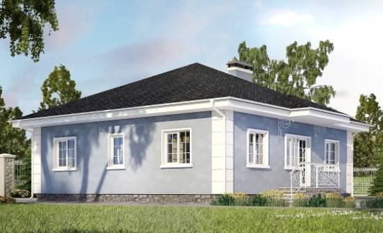 100-001-П Проект одноэтажного дома, небольшой дом из пеноблока Петрозаводск | Проекты домов от House Expert