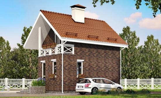 045-001-Л Проект двухэтажного дома мансардный этаж, компактный домик из твинблока Сегежа | Проекты домов от House Expert