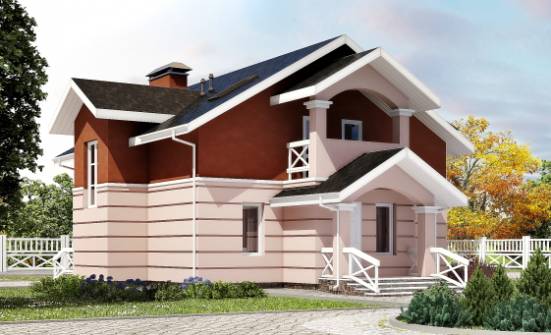 155-009-Л Проект двухэтажного дома с мансардным этажом, бюджетный домик из теплоблока Костомукша | Проекты домов от House Expert