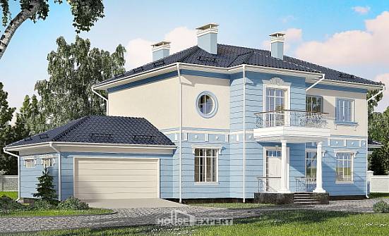 285-003-Л Проект двухэтажного дома, гараж, современный дом из кирпича Суоярви | Проекты домов от House Expert