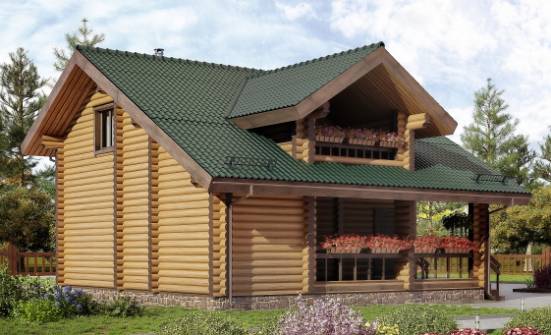 110-005-П Проект двухэтажного дома с мансардным этажом, классический домик из дерева Лахденпохья | Проекты домов от House Expert