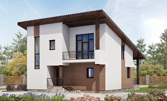 140-005-П Проект двухэтажного дома с мансардным этажом, бюджетный домик из газобетона Костомукша | Проекты домов от House Expert