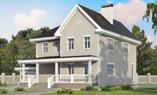 190-001-Л Проект двухэтажного дома и гаражом, современный дом из кирпича Олонец | Проекты домов от House Expert