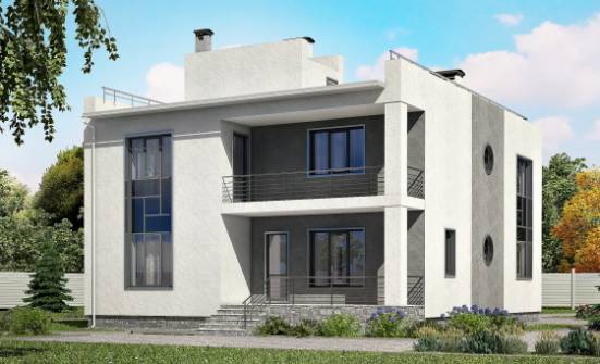 255-001-П Проект двухэтажного дома, гараж, красивый дом из твинблока Кемь | Проекты домов от House Expert