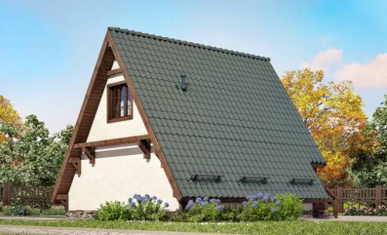 070-003-П Проект двухэтажного дома с мансардой, простой загородный дом из бревен Питкяранта | Проекты домов от House Expert