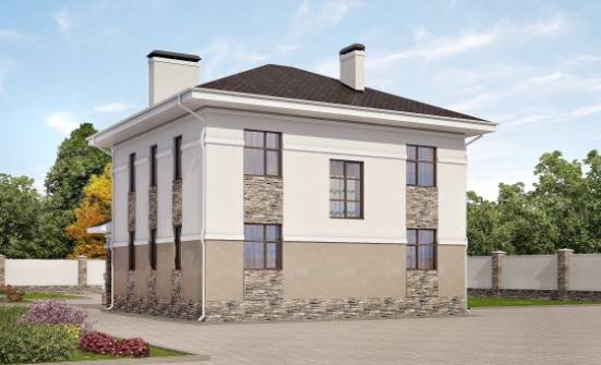 150-014-П Проект двухэтажного дома, бюджетный домик из блока Кемь | Проекты домов от House Expert