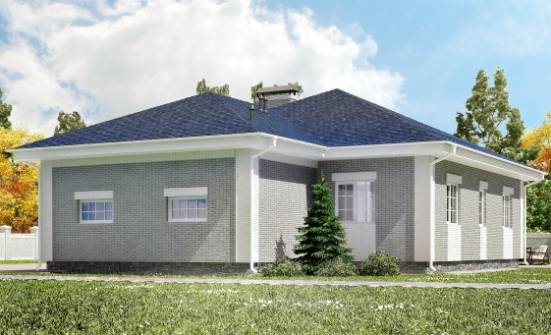 130-002-П Проект одноэтажного дома, гараж, компактный загородный дом из керамзитобетонных блоков Костомукша | Проекты домов от House Expert