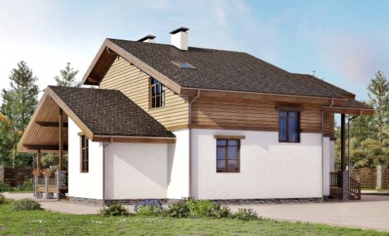 210-006-П Проект двухэтажного дома с мансардным этажом, простой домик из кирпича Петрозаводск | Проекты домов от House Expert