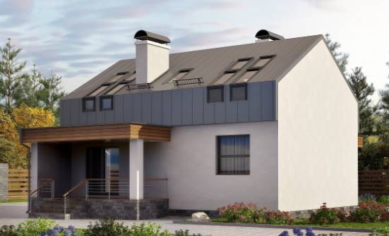120-004-П Проект двухэтажного дома мансардой, бюджетный загородный дом из поризованных блоков Суоярви | Проекты домов от House Expert