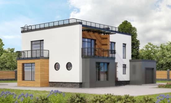 260-002-П Проект двухэтажного дома, гараж, современный домик из бризолита Кемь | Проекты домов от House Expert