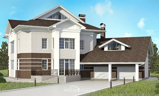 410-001-П Проект двухэтажного дома и гаражом, огромный загородный дом из кирпича Суоярви | Проекты домов от House Expert