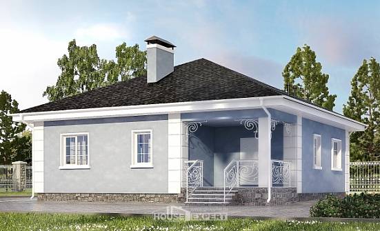 100-001-П Проект одноэтажного дома, небольшой дом из пеноблока Петрозаводск | Проекты домов от House Expert