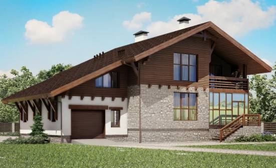 420-001-П Проект трехэтажного дома с мансардой и гаражом, огромный коттедж из кирпича Суоярви | Проекты домов от House Expert