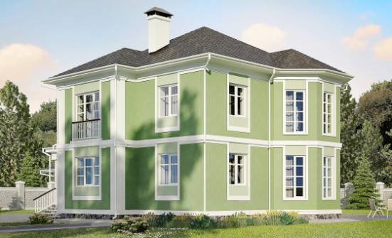 170-001-Л Проект двухэтажного дома, гараж, бюджетный коттедж из бризолита Кондопога | Проекты домов от House Expert