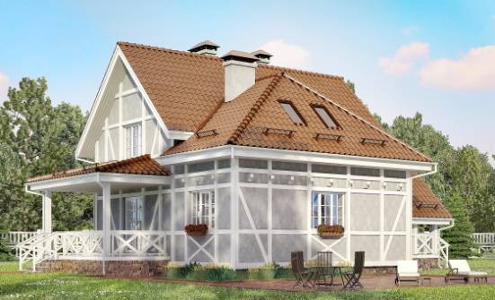 160-003-Л Проект двухэтажного дома мансардой, доступный домик из керамзитобетонных блоков Суоярви | Проекты домов от House Expert
