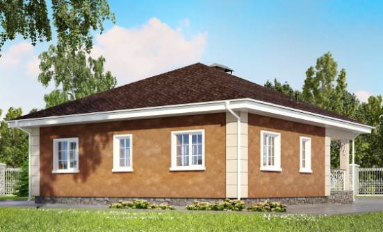 100-001-Л Проект одноэтажного дома, скромный загородный дом из пеноблока Сегежа | Проекты домов от House Expert