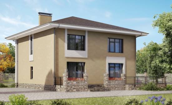 180-015-Л Проект двухэтажного дома, доступный коттедж из теплоблока Сортавала | Проекты домов от House Expert
