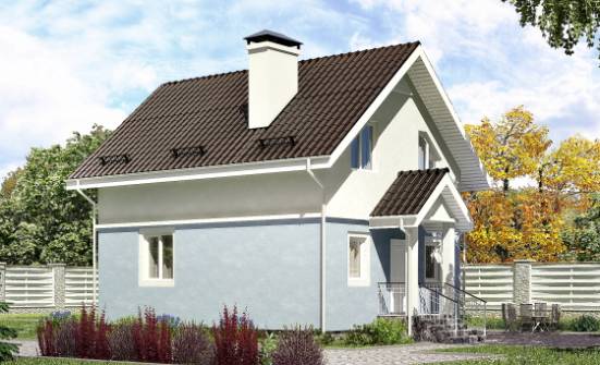 095-002-П Проект двухэтажного дома мансардный этаж, недорогой дом из теплоблока Кемь | Проекты домов от House Expert