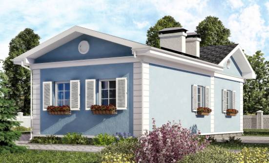 090-004-П Проект одноэтажного дома, скромный коттедж из пеноблока Питкяранта | Проекты домов от House Expert