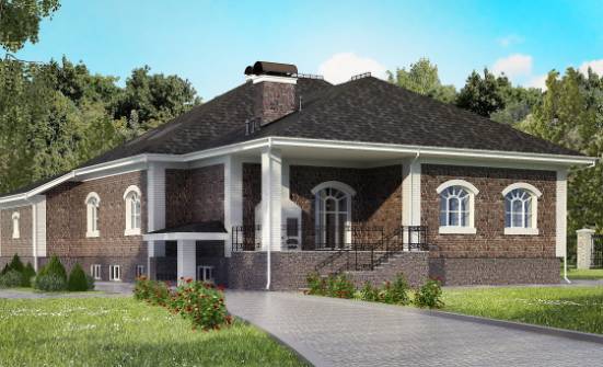 490-001-П Проект трехэтажного дома мансардой и гаражом, современный домик из кирпича Петрозаводск | Проекты домов от House Expert
