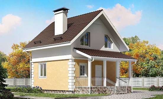 070-002-П Проект двухэтажного дома с мансардным этажом, уютный загородный дом из газобетона Кемь | Проекты домов от House Expert