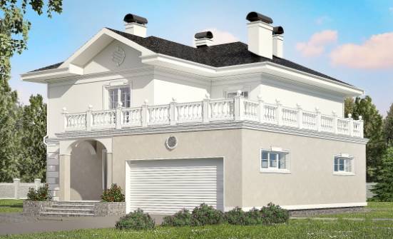 340-002-П Проект двухэтажного дома, гараж, современный загородный дом из кирпича Лахденпохья | Проекты домов от House Expert